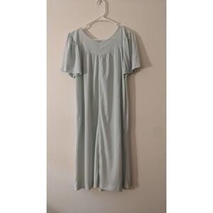 Nightgown Seagreen/pale blue, Vintage, Silky, no tag, size large.